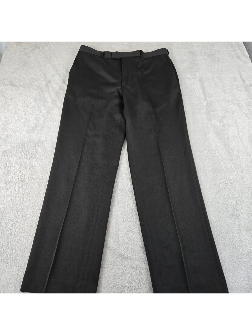 Axist Mens Dress Pants 34x32 Black Flat Front Straight Leg Polyester